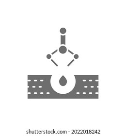 Automatic planting seeds grey icon. Isolated on white background