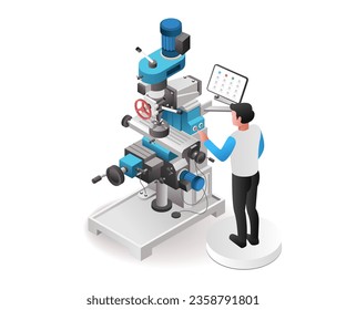 Operador automático de máquina de cnc profesional