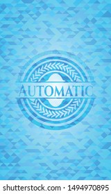 Automatic realistic light blue mosaic emblem