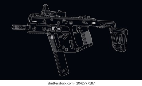 rifle automático con fondo negro