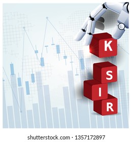 Automatic risk control robot hand financial investment economic trends global network background futuristic,stock market forex trading graph smart investment technology controlling protection system