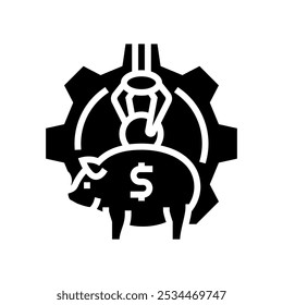 vetor de ícone do símbolo de planejamento de orçamento de economias automáticas. sinal de planejamento de orçamento de economias automáticas. ilustração de símbolo isolado