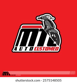 automatic scooter motorcycle custome,initial sport scooter team ,racing team logo