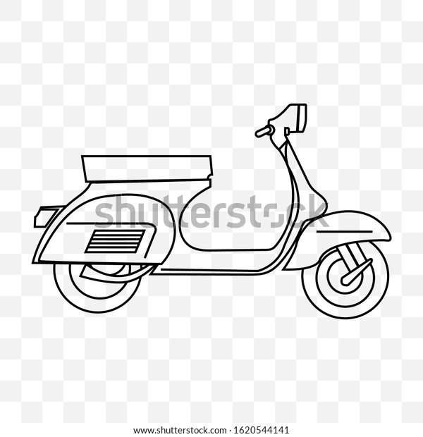automatic scooter,simple automatic motorcycle icon\
Trendy modern flat linear\
vector