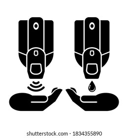 Automatic Sensor Touchless Hand Sanitizer Disinfectant Dispenser. Vector icon on transparent background