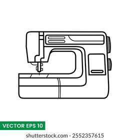 automatic sewing machine line art and glyphs vector icon isolated on white background