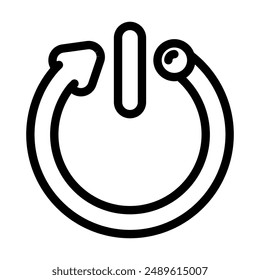automatic shut down product label caution line icon vector. automatic shut down product label caution sign. isolated contour symbol black illustration