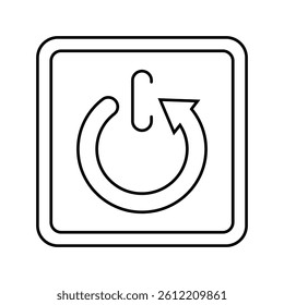 automatic shut down product label caution line icon vector. automatic shut down product label caution sign. isolated contour symbol black illustration