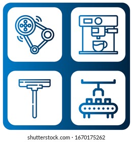automatic simple icons set. Contains such icons as Transmission, Coffee maker, Wiper, Robot arm, can be used for web, mobile and logo