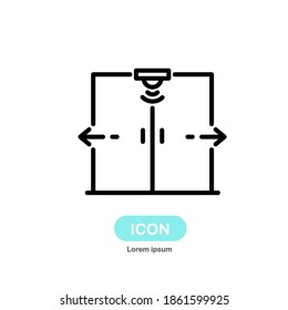 Automatic sliding door icon vector isolated on white background.
