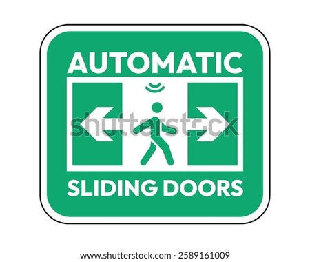 Automatic Sliding Doors Sign Accessibility and Convenience High Quality Vector