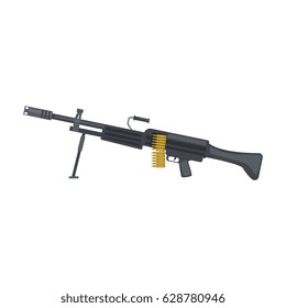 Automatic sniper machine gun. Military weapon vector Illustration