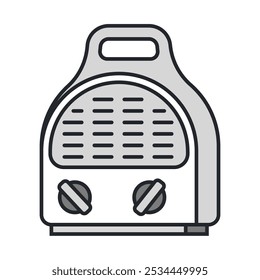 Ilustração automática de desenho animado de vetor aquecedor de ambiente isolado em um fundo branco.