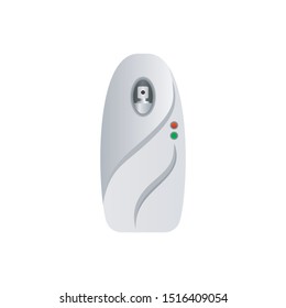 Automatic spray air freshener machine, room freshener dispenser illustration.