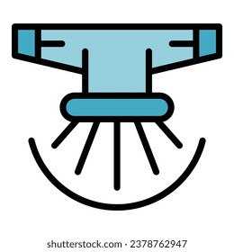 Automatic sprinkler icon outline vector. Soil irrigation. Garden water drip color flat