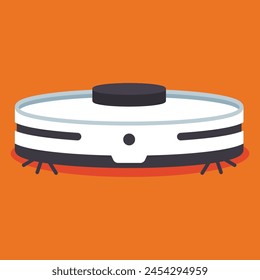 Automatic sweeping and mopping robot vacuum cleaner vector cartoon illustration isolated on background.