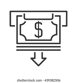 Automatic Teller Machine (ATM)  Line Icon. Cash Withdrawal