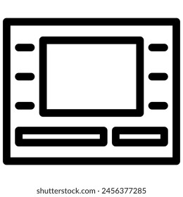 automatic teller machine icon illustration with outline style