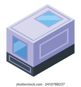 Icono de filtro de inodoro automático vector isométrico. Elegante habitación de casa. Limpiar mascota