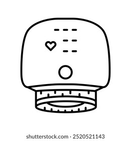 Icono negro de línea de tonómetro automático. Firme para la página del Web, App móvil, Botón, logotipo. Vector Botón aislado. Trazo editable.