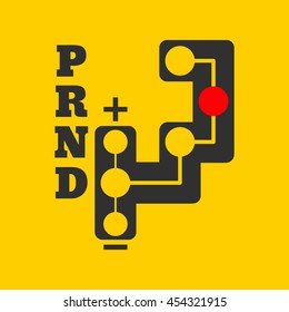 Automatic transmission flat icon on background. Vector illustration. Isolated.