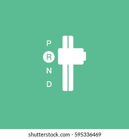 Automatic Transmission Flat Icon On Green Background