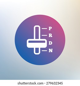 Automatic transmission sign icon. Auto car control symbol. Icon on blurred background. Vector