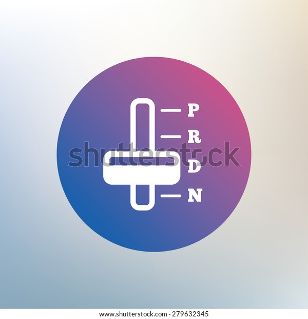 Automatic transmission sign icon. Auto\
car control symbol. Icon on blurred background.\
Vector