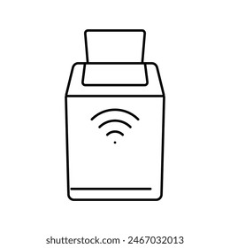 automatic trash bin home accessory line icon vector. automatic trash bin home accessory sign. isolated contour symbol black illustration