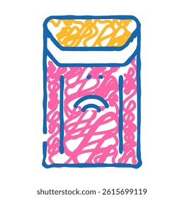 automatic trash bin home accessory doodle icon sketch vector. automatic trash bin home accessory sign. isolated symbol illustration