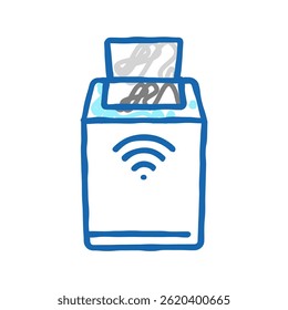 automatic trash bin home accessory doodle icon sketch vector. automatic trash bin home accessory sign. isolated symbol illustration