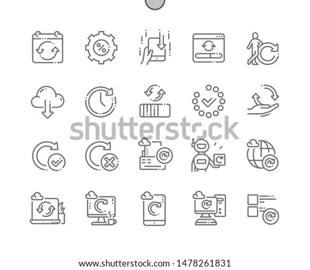 Automatic updates Well-crafted Pixel Perfect Vector Thin Line Icons 30 2x Grid for Web Graphics and Apps. Simple Minimal Pictogram