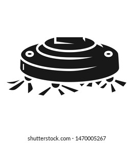Automatic vacuum cleaner icon. Simple illustration of automatic vacuum cleaner vector icon for web design isolated on white background