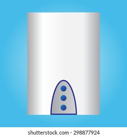 Automatic wall water heater. Isolated on blue background. Vector illustration.