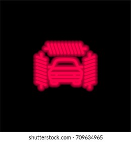 Automatic Wash Car red glowing neon ui ux icon. Glowing sign logo vector