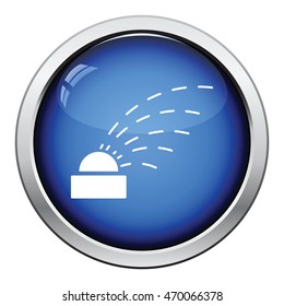 Automatic watering icon. Glossy button design. Vector illustration.