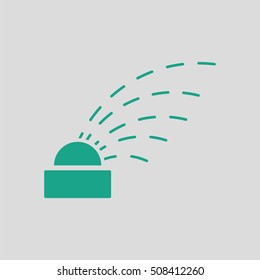 Automatic watering icon. Gray background with green. Vector illustration.