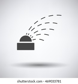Automatic watering icon on gray background with round shadow. Vector illustration.