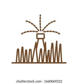 automatische Wasserliniendesign, Gartenpflanzung im Freien und Vektorillustration zum Blumenthema