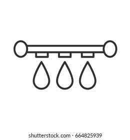 Automatic watering. Pipe and water drops 