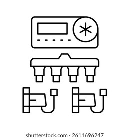 automatic watering system line icon vector. automatic watering system sign. isolated contour symbol black illustration