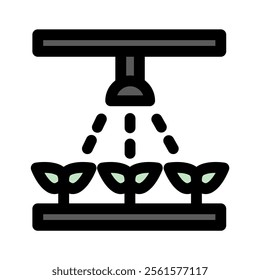 Automatic watering system symbol - Ecological farming icon.