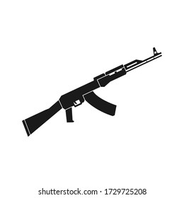 Automatic weapon black icon, isolated vector illustration in flat style