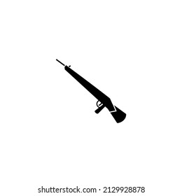 Automatic weapon black icon, isolated vector illustration in flat style