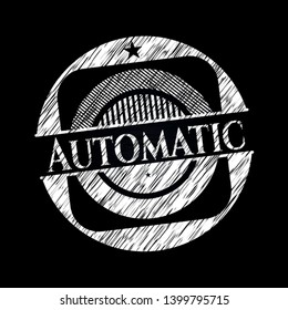 Automatic written with chalkboard texture. Vector Illustration. Detailed.