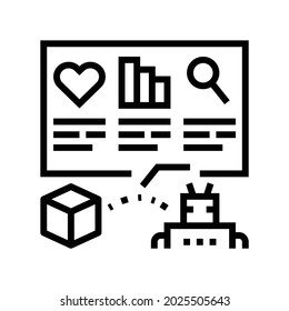 automatically analyzing ugc line icon vector. automatically analyzing ugc sign. isolated contour symbol black illustration