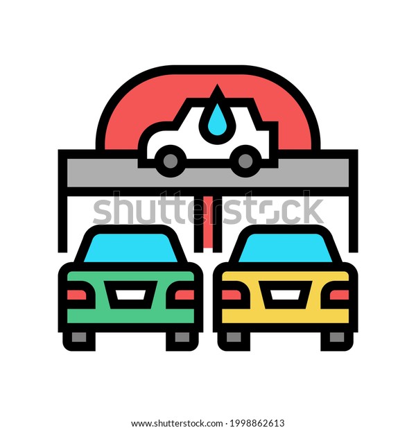 automatically car wash\
service color icon vector. automatically car wash service sign.\
isolated symbol\
illustration