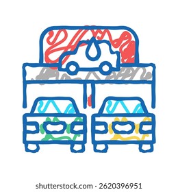 automatically car wash service doodle icon sketch vector. automatically car wash service sign. isolated symbol illustration