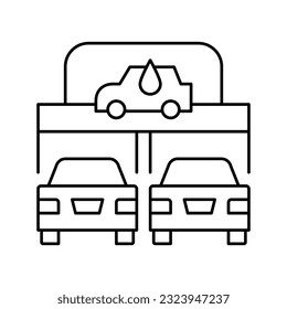 vector de icono de línea de servicio de lavado automático de coches. señal automática de servicio de lavado de coches. símbolo de contorno aislado ilustración negra