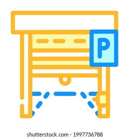 automatisch Parkgatter Farbsymbol Vektorgrafik. automatisches Parkgatter-Schild. einzelne Symbolillustration